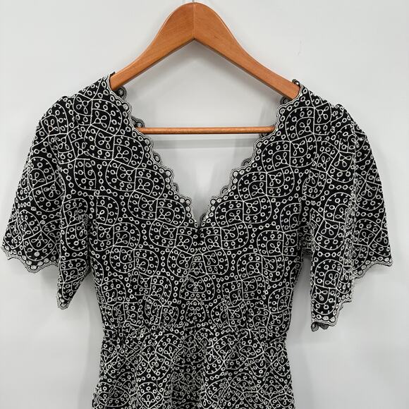 EXPRESS NWT Black & White Lace Eyelet Romper // S - Picture 12 of 16